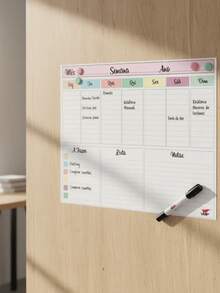 Monthly Planner Magnetic Whiteboard Reusable Monthly Planning Board For Organizing Tasks, Appointments, And Routines At Home, Office, And School - 月度 50x40公尺 彩色 - 查看 2