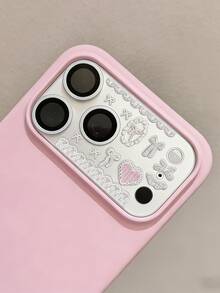 DIY Lace Bow Heart Rabbit Sticker Transparent Camera Lens Protector Film For IPhone 17 Pro Max, 17 Pro, 17 Air, 17, 16, 15, 14, 13 Pro Max, High Definition Protective Film - Lace Bow - View 4