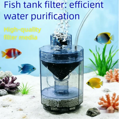 1PC Air-Driven Suction Filter - Fish Tank Filter For Oxygen Enrichment, Biological Filtration, Water Purification, And Automatic Waste Removal, No Air Pump Included, Suitable For Fish Tank Supplies, Fish Tank, Water Purifying Filter, Fish Tank Aquarium, Betta Fish Supplies, Water Filter, Aquarium, Aquarium Decor, Fish Supplies (Airless Pump)