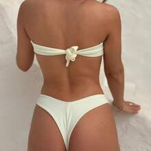 Women's Bikini Top With Removable Straps And High-Cut Bottom - Lise Beachwear, Sexy, Comfortable Summer Style - 白色 - 查看 3