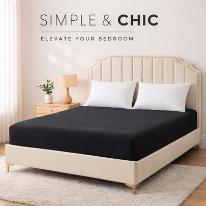 Deep Pocket Solid Color Microfiber Fitted Sheet, Soft Breathable Bed Sheet With Full Elastic Edges, Noiseless All-Season Bedding, Mothers Day Gifts For Mom