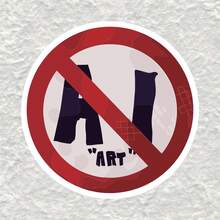 Anti-AI ART Anti-AI Art Stickers, Creator Attitude Decorative Stickers, Waterproof Vinyl Stickers - Durable Matte Surface, Self-Adhesive Bumper Stickers, Suitable For Cars, Windows, Laptops, Trucks, Water Bottles - Versatile Durable Design, Car Stickers - Vinyl - View 2