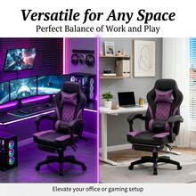 Adjustable Gaming Chair, Comfortable & Soft Office Chair With Headrest And Lumbar Support, Suitable For Work, Rest And Leisure - Purple - View 7