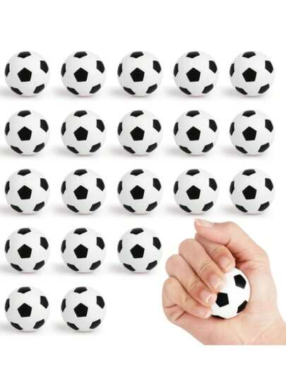 20/10 piezas Minipelotas de fútbol hechas de espuma, perfectas para fiestas de cumpleaños con temática de fútbol, fiestas de carnaval escolar, decoración del hogar, decoración de habitaciones, decoración de escritorio de oficina, recuerdos de fiesta, perfectas para apretar para aliviar el estrés, la ansiedad y la tensión durante el trabajo o el estudio.