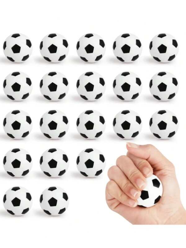 20/10 Stück Mini Fußbälle aus Schaumstoff, perfekt für Fußball-Themen Geburtstagsfeiern, Schulfeste, Heimdekoration, Raumdekoration, Bürotisch Dekoration, Partyfavors, ideal zum Zusammendrücken um Stress, Angst und Anspannung während der Arbeit oder des Studiums abzubauen.