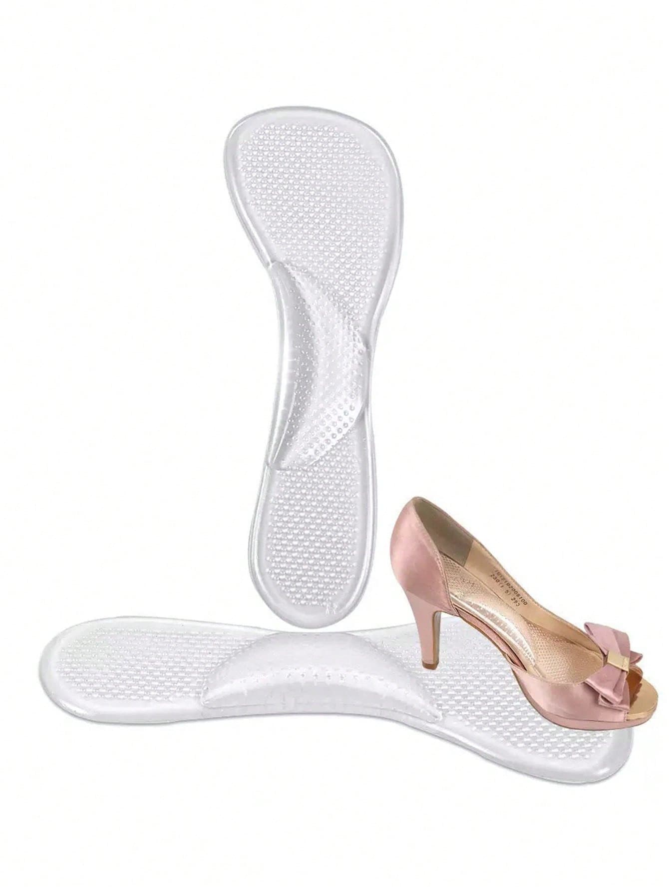 1 Pair Summer Transparent Silicone Gel High Heel Cushion Pads, Anti-Friction Anti-Slip Shoe Inserts For Women - Clear - View 1