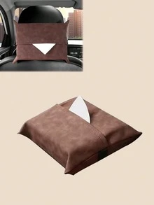 Caja de pañuelos de coche de cuero - Soporte universal para pañuelos colgante, adecuado para reposacabezas, parasol y apoyabrazos, sin olor, fácil de usar, se adapta a todos los coches, decoración interior del coche - bolsa de pañuelos - Ver 11