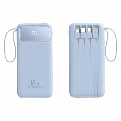 YISEN 60000mAh Portable Power Bank, 120W Fast Charging, 4 Built-In Cables, LED Display