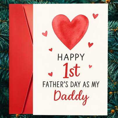 1pc First Fathers Day Greeting Card For New Dads Perfect Gift For Wives To Celebrate Husband's Special Day With Love And Heartfelt Message