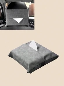 Caja de pañuelos de coche de cuero - Soporte universal para pañuelos colgante, adecuado para reposacabezas, parasol y apoyabrazos, sin olor, fácil de usar, se adapta a todos los coches, decoración interior del coche - bolsa de pañuelos - Ver 12