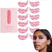 12 Pcs Faded Brightening Under Eye Masks | Revitalizing Patches To Depuff, Hydrate, And Illuminate | Diminishes Dark Circles And Fine Lines | Made With Kojic Acid, Caffeine & Niacinamide - Hồng - Xem 1