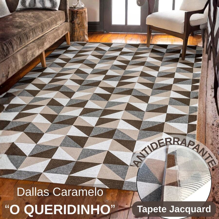 Jacquard Rug 2.00 M X 1.40 M Non-Slip Geometric Living Room Office Bedroom - Camel - View 1