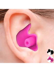 1 Pair Reusable Soft Silicone Noise-Proof Earplugs, Waterproof Swimming Earplugs, Ergonomic Design Classic Texture, Home Soundproof Earmuffs - Multiple Styles - View 1