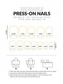 Y2K风格升级美甲套装，24片哥特蕾丝假指甲，黑色时尚几何线条蝴蝶造型，镶嵌钻石和冰晶透明，立体闪亮，甜美可爱，优雅轻奢风，可佩戴美甲套装，可重复使用，适合节日、朋友聚会、日常和约会佩戴。套装包含24片果冻胶和迷你指甲锉。 - 彩色 - 查看 6
