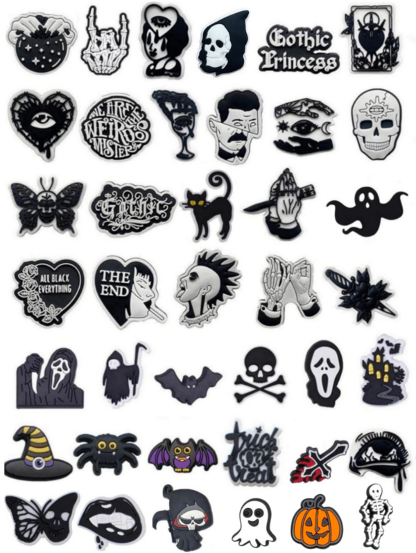 إكسسوارات الأحذية لسلسلة عيد الهالوين، إكسسوارات الأحذية بشكل شبح/شيطان/ساحرة، ديكورات الأحذية، ديكورات DIY، إكسسوارات، مشابك الأحذية، زهور الأحذية، مناسبة للصنادل والأحذية النسائية وأحذية الشاطئ والأحذية، إكسسوارات الأحذية لعيد الحب وعيد الربيع