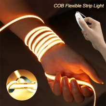 1/3/6 tiras de luz LED COB, 252 perlas LED/M, tiras flexibles con adhesivo doble cara, control de cable USB con brillo ajustable, tiras de luz LED para vitrinas, alimentadas por USB, adecuadas para armarios de zapatos, armarios, vitrinas, oficinas, dormitorios, techos, escaleras, pasillos, iluminación decorativa - USB - Ver 6