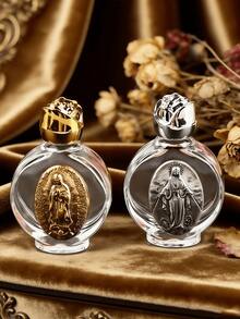 Christian Holy Water Bottle With Cross, Virgin Mary Sculpture Bottle, Suitable For Holding Holy Water, Perfume And Essential Oils, Church Souvenir,Bathroom,Travel - Multicolor - View 3