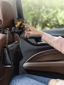 2pcs Adjustable Car Seat Phone Holder With Headrest Mount – Durable ABS Material, Water-Resistant, Car-Compatible; Provides A Secure Grip For Road Trips And Commuting – Car Phone Mount - Multicolor - View 5