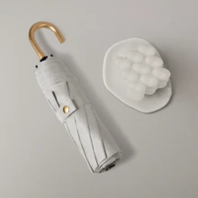 1把88厘米超轻弯柄手动折叠伞，乳白色，适用于学校、办公室、家庭、旅行，男孩情人节爱心图案，户外、花园、旅行必备、便携必备、海滩必备、毕业季、毕业典礼、毕业礼物、毕业赠礼、毕业派对、户外必备、旅行便携、徒步旅行必备、露营必备、便携工具、夏季必备、夏季便携 - 多色 - 查看 12