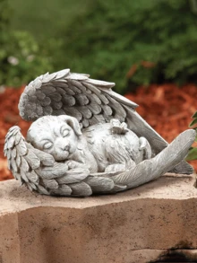 宠物纪念品礼品，树脂宠物纪念雕像，“永恒守护天使”纪念品礼品（灰色） - E - 查看 7