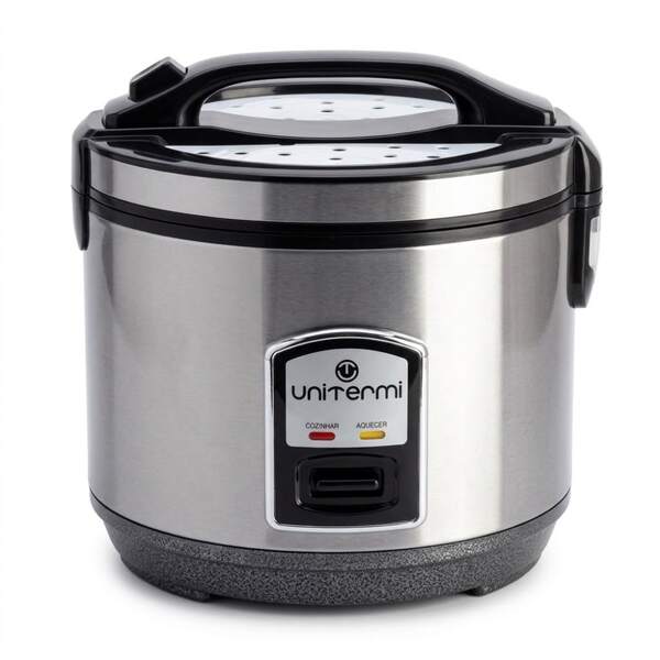 Panela De Arroz Elétrica 10 Xícaras Legumes Multifuncional Com Cesto Colher Copo Medidor Unitermi (inox)