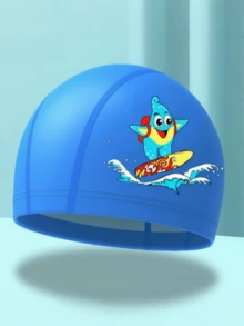 1套/PU涂层泳帽+硅胶泳镜，防水防雾，适合15岁及以下儿童，高清大框泳镜，潜水泳帽套装 - 套裝 - 查看 9