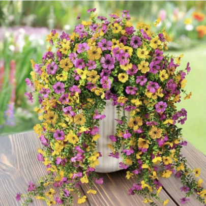 3pcs Artificial Hanging Floral Plants, Outdoor Silk Daisy, Suitable For Spring/Summer Outdoor Home Decor, Porch, Window, Yard, Rustic Style Decoration, Autumn Decor