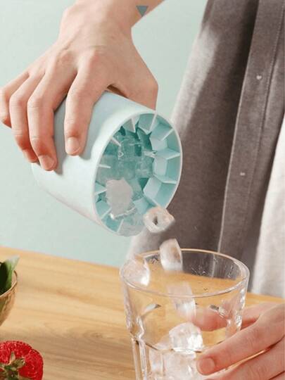 Meoky 1pc Silicone Ice Cube Tray With Lid - 3D Easy Release Design, Multi-Cavity Ice Mold Suitable For Cocktails, Fruits And Beverages, Suitable For Home, Bar, Club And Outdoor Use In Summer