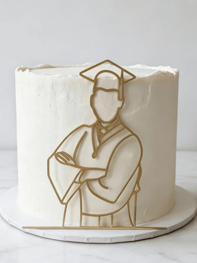 1pc Congratulations On Graduation Grad Cake Decoration, Graduation Cake Decoration, Girl Graduation Cake Topper, Boy Graduation Cake Topper, Cake Decorations For Senior High School College Grad Party Supplies, University Graduation Celebration Party Cake Decoration