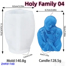 1PC Religious Jesus Virgin Mary Silicone Candle Molds - Holy Family Jesus Nativity Angel Cherub Christian Catholic DIY Candle Making Moulds For Home Church Decor Gifts - A-White - View 16