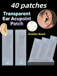 60 adesivos dourados transparentes para acupuntura auricular, ideais para massagem nas orelhas e cuidados com o corpo. - multicolorido - Ver 12