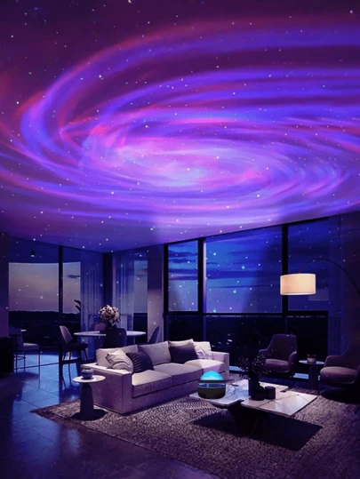 [Máy chiếu bầu trời sao RGB điều khiển từ xa] Đèn ngủ chiếu bầu trời sao LED có điều khiển từ xa và điều khiển bằng giọng nói, hiệu ứng cực quang RGB, đèn trang trí bàn làm việc nhiều màu sắc, thích hợp cho phòng ngủ, phòng khách, kèm pin nút không sạc lại được.