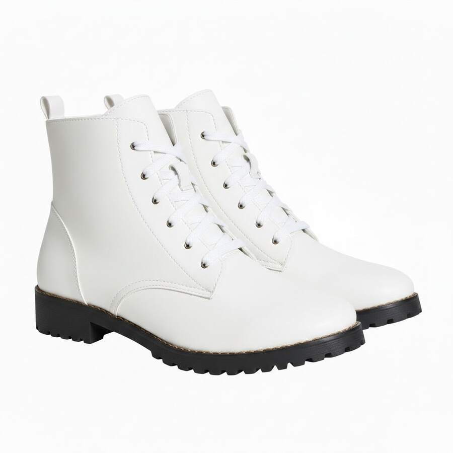 Women's Casual Ankle Boot With Non-Slip Sole - 白色 - 查看 1