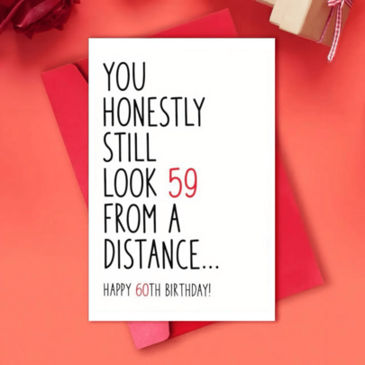 1pc Funny 60th Birthday Card, Born In 1964 Card, Perfect For Christmas Birthday, Ideal Gift For Friend Brother Sister Mom Dad Grandma Grandpa