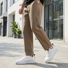 Tenis de hombre en oferta Tenis para hombre Zapatos para hombre casuales con plataforma y suela gruesa de moda estilo coreano calzado deportivo material sintético transpirable cómodos ligeros con cordones ajustables diseño de cuadros lateral estilo urbano elegante versátil para caminar diario antideslizantes resistentes al desgaste sneakers modernos de - Blanco - Ver 8