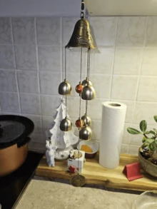 1Pc Large Feng Shui Lucky Wind Chime, Symbolizing Good Fortune, Suitable For Home Hanging Decorations And Gifts, Made Of Copper. - A - View 3