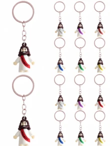 6个/1个，彩色卡通耶稣图案钥匙扣吊坠，链式汽车和包包挂饰，适合情人节送朋友，日常配饰，情人节汽车饰品，包包挂件，校园风，可爱风，哥特风，Y2K风 - 同款 - 查看 2