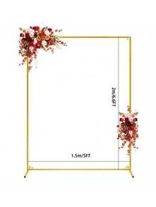 1 Set Of 6.6ft X 6.6ft Golden Wedding Arch Background Bracket Square Metal Rectangular Arch Frame, Used For Ceremonial Parties, Birthdays, Brides, Parties, Anniversaries, Tree Swaying, Balloon Decoration, Other Decorations, Halloween, Christmas Wedding Arch Background Bracket Square Gold Balloon Arch Frame Anniversary Garden Outdoor - 查看 8