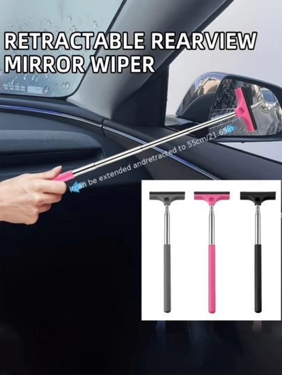 rayhong Herramienta de limpieza de cristales de coche - Paño de microfibra extra fina para limpiar ventanas de coche - Mango desmontable, Limpiacristales de coche, Accesorios interiores, Kit de limpieza de coche, Limpiador de ventanas, Limpiador de parabrisas. Piezas de automóvil, Accesorios de automóvil, Artículos esenciales para el coche, Suministros automotrices