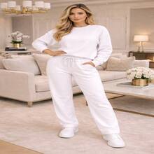 Luize Set Consisting Of Wide-Leg Pants And A Crew Neck Sweatshirt – Comfort And Fashion In One Look! - trắng - Xem 2