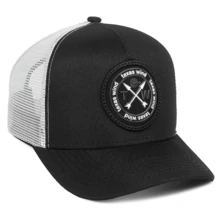 Texas Wind Country Trucker Cap With Curved Brim And Mesh Detail - 黑與白 - 查看 7