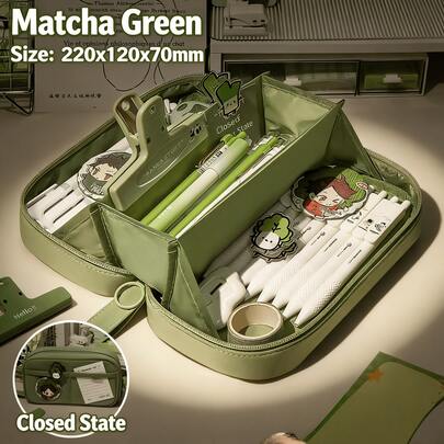 1 pieza Estuche para lápices con diseño de volcán estilo Ins! Diseño de múltiples capas de gran capacidad, almacenamiento plano de 180° para un transporte conveniente, diseño portátil y manual. Diseño único de alta calidad, disponible en varios colores, estilo minimalista y elegante, perfecto para la temporada de regreso a clases. Adecuado como estuche para lápices de estudiante, bolsa de papelería, estuche de almacenamiento multiusos, ¡artículo de papelería imprescindible para estudiantes!