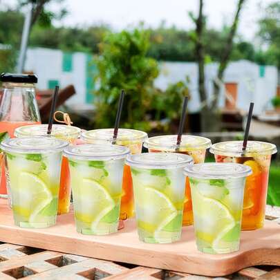 Capace reutilizabile pentru pahare, potrivite pentru băuturi reci, sucuri, parafină, camping, picnicuri, festivaluri și activități în aer liber, ușoare și portabile, esențiale pentru Crăciun, articole de camping, articole pentru petreceri, întâlniri cu prietenii, cine în familie