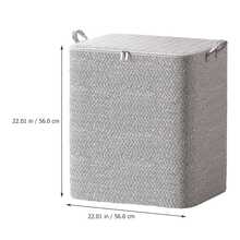 1pc Large Capacity Gray Zipper Storage Bag, Upgraded Clothes Organizer Bag, Toy Storage Bag, Moving Packing Bag, Classic Miscellaneous Storage Bag, Fishbone Pattern Storage Bag, Dual-Way Metal Zipper, Sturdy Handle, Soft Fabric, Precise Zipper, Suitable For Home Miscellaneous Storage, Clothing Organization - Grey - View 11