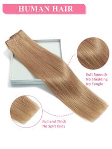 Bộ 8 lọn tóc nối 99J và #27 làm từ tóc thật. Dài 16-24 inch, trọng lượng 120G, tóc thẳng, kiểu kẹp dành cho nữ. - S4 - Xem 5