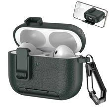 1pc Leather Texture Protective Case Compatible With Apple 2/3/4, Pro 3, Wireless Bluetooth Earphones, Suitable Compatible With Samsung Buds 4/4 Pro, Anti-Drop Earphone Case - Multicolor - View 4