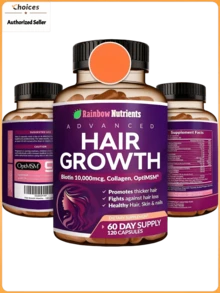 Women's Hair Wellness Vitamins With Biotin 10,000mcg, Collagen & OptiMSM ® |   Hair Skin Nails Supplement Complex |   Daily Beauty Support Capsules |   60 Day Supply (1 Bottle) - 2瓶 - 查看 10