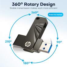 HP USB3.2 32GB/64GB/128GB/256GB 120M/s 高速金属U盘，适用于台式电脑 - 查看 2