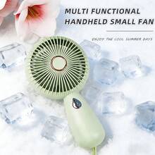 Portable Handheld Mini USB Rechargeable Fan With Night Light, Quiet High-Speed Cooling For Dorm & Outdoor Use - Handheld - View 1