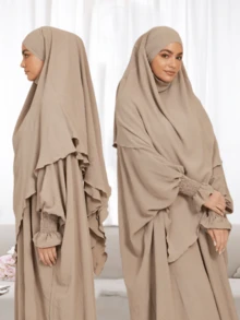 1 chiếc khăn trùm đầu bằng vải chiffon nhăn, thoáng khí, mềm mại, có dây buộc, thích hợp cho phụ nữ Hồi giáo mặc hàng ngày và cầu nguyện, trang phục Hồi giáo. - Nhiều màu - Xem 5